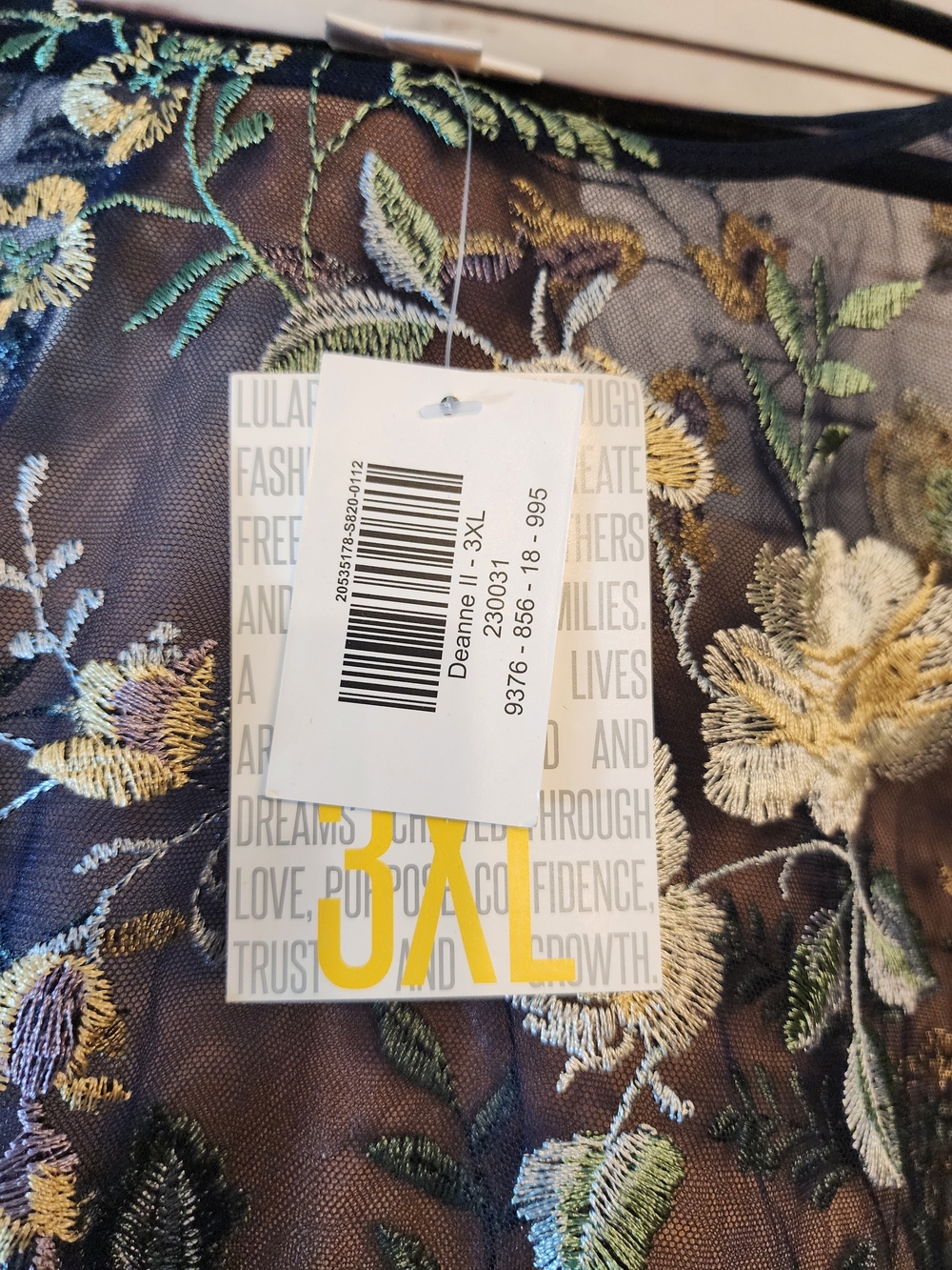 Sheer Navy Floral Embroidered Maxi Dress - Picture 2 of 11